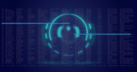 Futuristic Neon Circle Over Data Stream on Dark Background - Download Free Stock Images Pikwizard.com