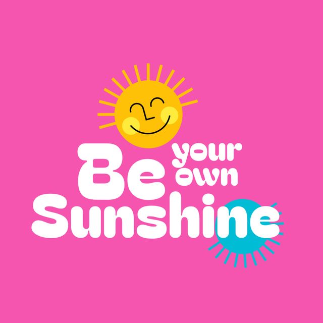 Inspirational Poster with Smiling Sun Graphic Promotes Positive Self-Empowerment - Download Free Stock Templates Pikwizard.com