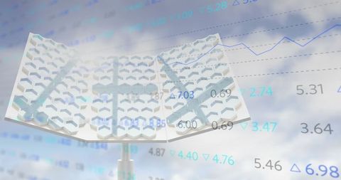 Innovative hexagonal mirror with digital financial data overlay