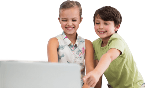 smiling children engaging with digital tablet on transparent background - Download Free Stock Videos Pikwizard.com