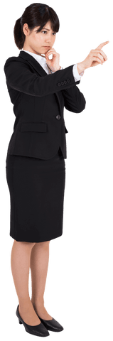 Transparent Background Asian Businesswoman Pointing Encouraging Motivation