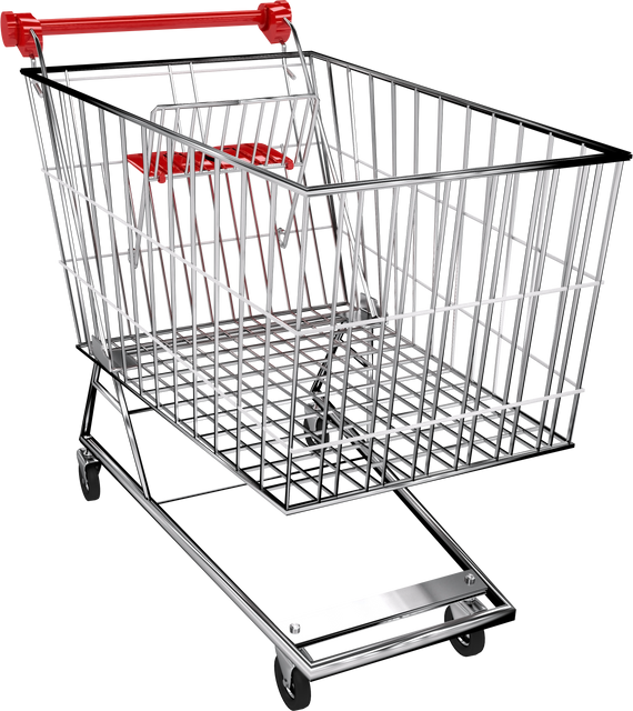 Transparent Empty Supermarket Shopping Trolley with Red Handle - Download Free Stock Videos Pikwizard.com