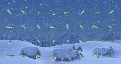 Abstract Green Shapes Overlay Winter Snow Scene - Download Free Stock Images Pikwizard.com