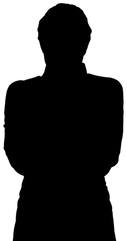 Transparent silhouette image of woman with short hair