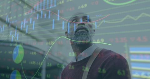 Financial Expert Analyzing Data with Urban Background