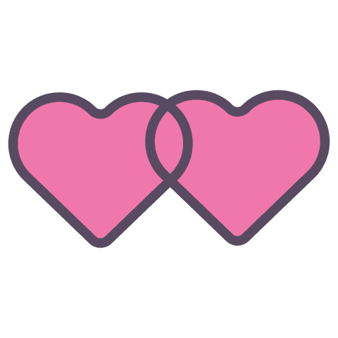 Interlocking Pink Hearts Icon on Transparent Background - Download Free Stock Videos Pikwizard.com