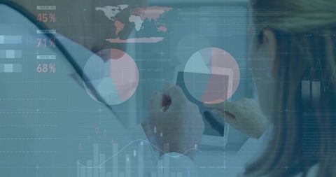 Business Analysts Analyzing Digital Charts on Tablet