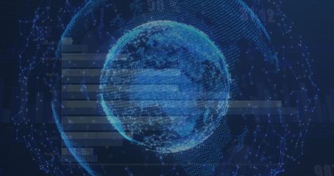 Digital Interface Globe with Data Processing Overlay - Download Free Stock Images Pikwizard.com