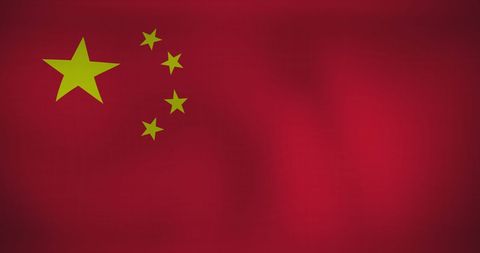 Waving Chinese Flag with Five Yellow Stars - Download Free Stock Images Pikwizard.com