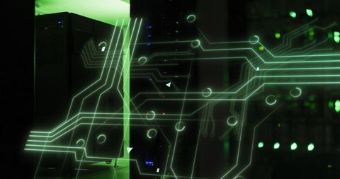 Futuristic Computer Circuit Board with Digital Data Overlay - Download Free Stock Images Pikwizard.com