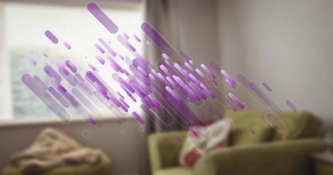 Abstract Purple Shapes in Cozy Living Space