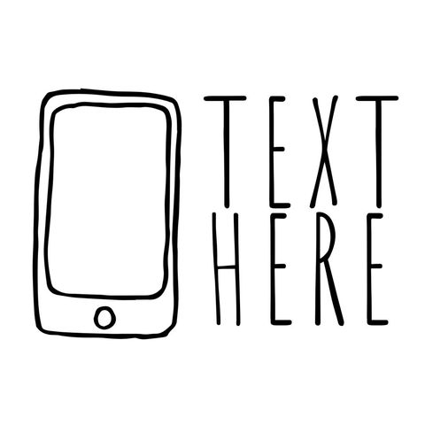 minimalist smartphone illustration with custom text space - Download Free Stock Templates Pikwizard.com