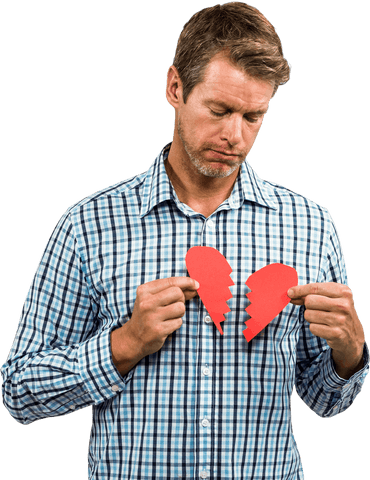 transparent sad man holding broken heart pieces - Download Free Stock Videos Pikwizard.com