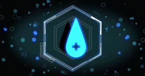 Digital Medicine Concept with Futuristic Blue Drop Icon