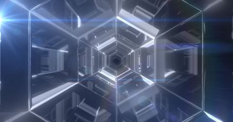 Glowing hexagon tunnel with hypnotic movement