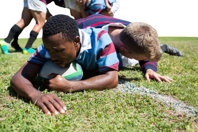 Diverse Rugby Players in Action Possession During Game Transparent Background - Download Free Stock Videos Pikwizard.com