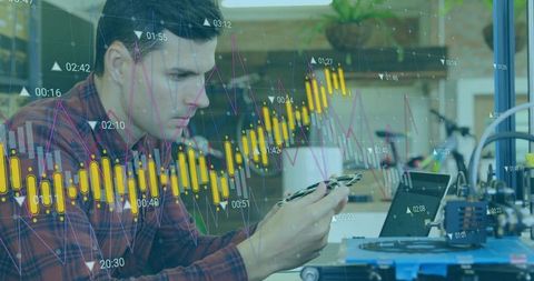 Innovative Craftsman Analyzing Component with Technology Overlay