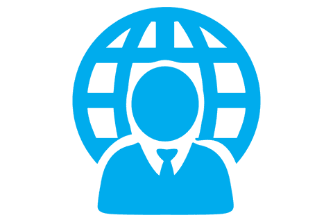 Blue User with Globe Icon on Transparent Background - Download Free Stock Videos Pikwizard.com