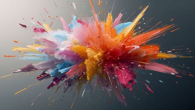 Vibrant colorful burst of energetic abstract art