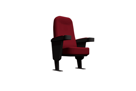 Red transparent cinema armchair illustration for entertainment designs