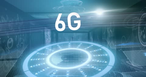 Futuristic 6G Technology Concept with Data Interface