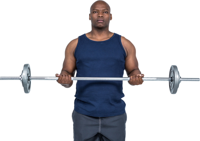 Fit Man Lifting Barbell in Confident Pose on Transparent Background - Download Free Stock Videos Pikwizard.com