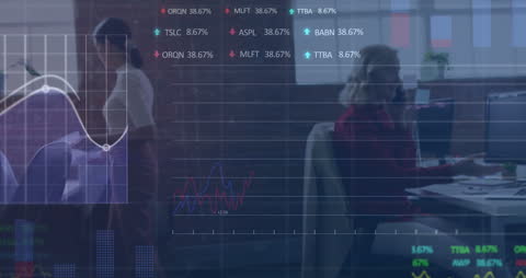 Stock Market Analysis with Busy Office Background