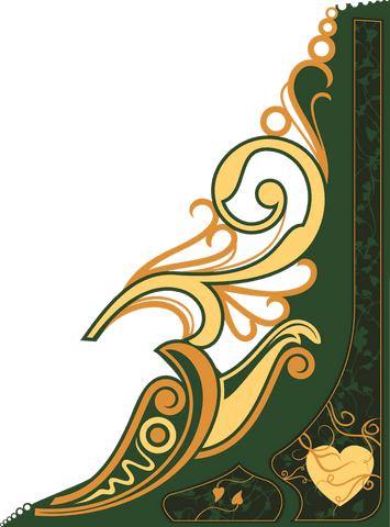 Vintage Ornamental Transparent Flourish with Heart Detail