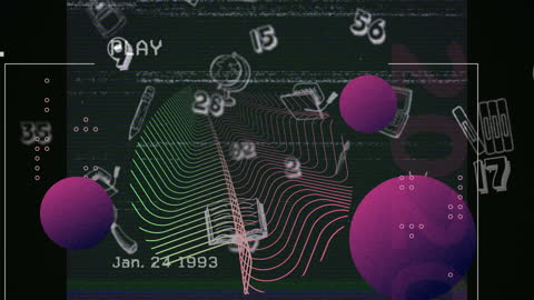 Abstract Technology Background with Digital Icons and Shapes