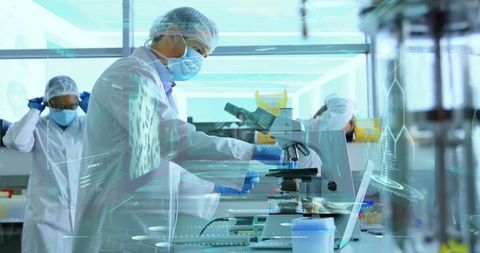 Scientist Conducting Experimental Research in High-Tech Laboratory