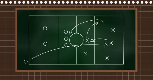 Football Strategy Chalkboard Diagram Illustrating Game Plan - Download Free Stock Images Pikwizard.com