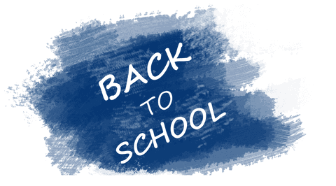 Blue back to school text splash on transparent background