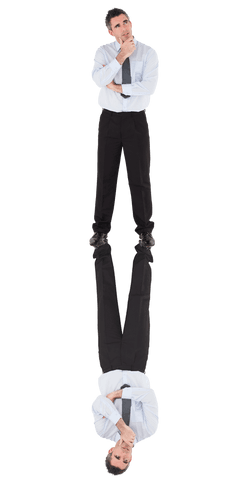 Caucasian Businessman Posing Thoughtfully with Transparent Background