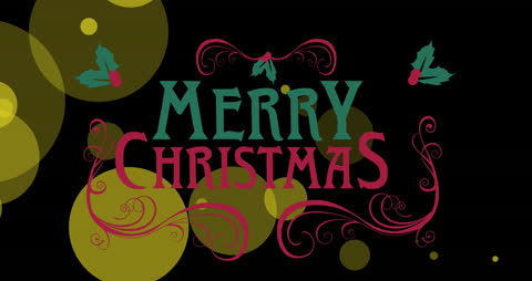 Festive Growing Merry Christmas Animation with Decorative Elements