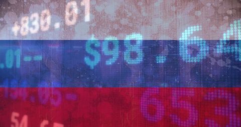 Stock Market Graphs with Russian Flag Symbolizing Economic Trends - Download Free Stock Images Pikwizard.com