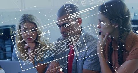 Diverse Team Engaged in Digital Technology Strategies