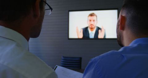 Professional Video Conference in Modern Office Environment - Download Free Stock Images Pikwizard.com