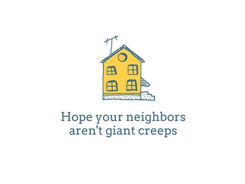whimsical illustration with humorous homeownership message - Download Free Stock Templates Pikwizard.com