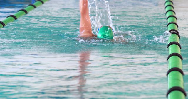 Swimmer Practicing Backstroke in Competitive Swimming Pool - Download Free Stock Images Pikwizard.com