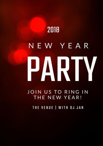 Festive New Year Party Invite with Bokeh Lights - Download Free Stock Templates Pikwizard.com