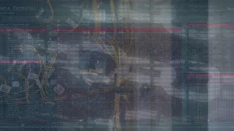 Digital Security Concept with Servers and Data Processing