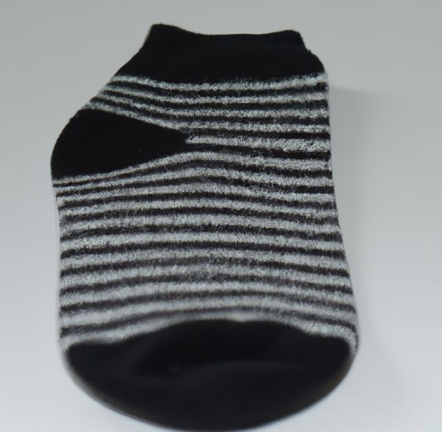 Isolated Striped Black and White Ankle Sock on White Background - Download Free Stock Images Pikwizard.com