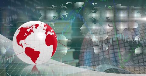 Global Business Analytics with Red and White Theme - Download Free Stock Images Pikwizard.com
