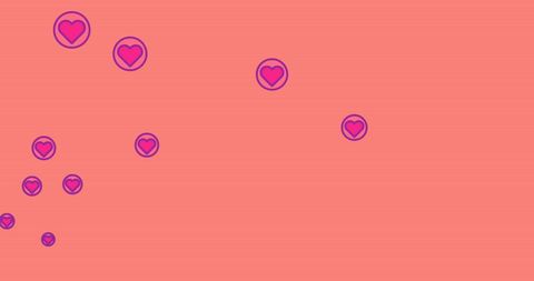 Purple Heart Icons on Vibrant Orange Background - Download Free Stock Images Pikwizard.com