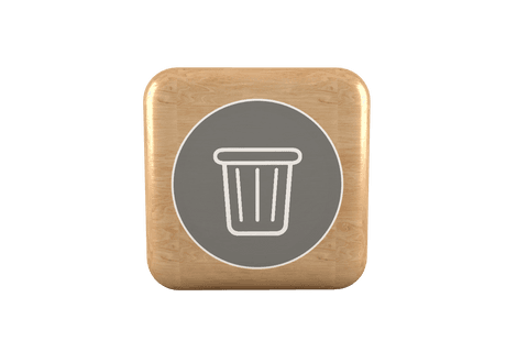 Transparent Garbage Can Icon on Wooden Cube Button - Download Free Stock Videos Pikwizard.com