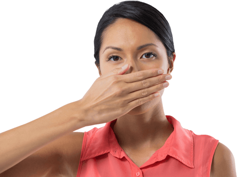 portrait of woman silently expressing mindfulness on transparent background - Download Free Stock Videos Pikwizard.com