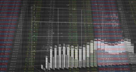 3d bar chart and data display in futuristic business dashboard