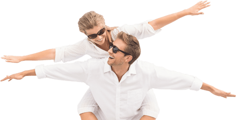 Happy Caucasian Couple Experience Joy Together Transparent Background