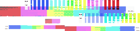 Vibrant glitch bar pattern on transparent background