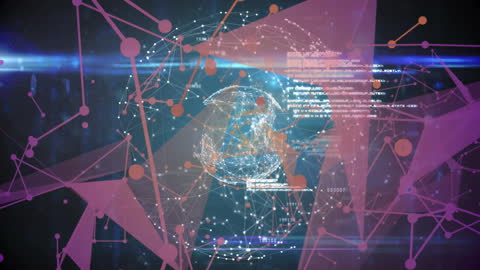 Digital Network Connections and Data Analytics Visualization